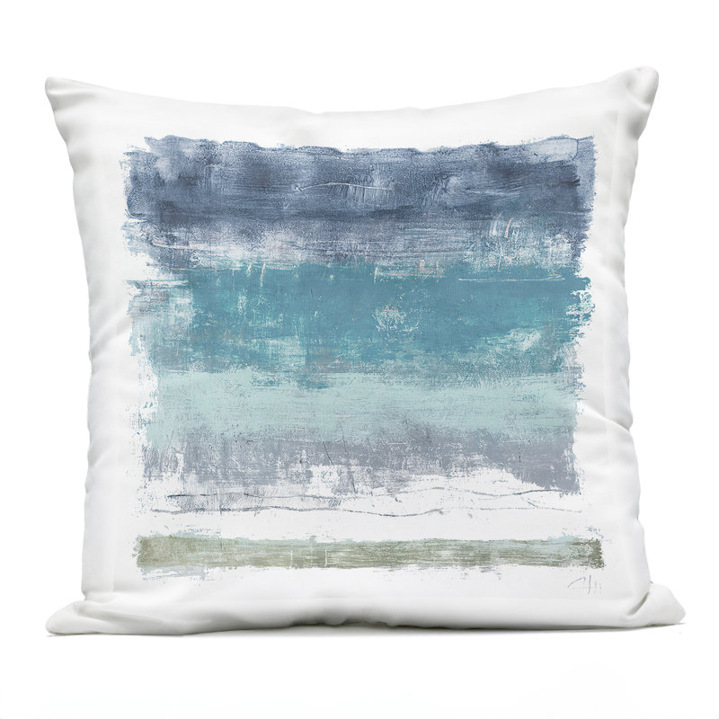 Coussin d'extérieur à rayures abstraites Cool Toned, par Filippo Ioco
