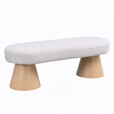 Canaan Fabric Upholstered Dining Bench With Metal Legs