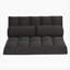 Canapé-lit à 3 volets, matelas pliant avec 2 coussins, rembourrage en mousse haute densité noir, tissu en polyester-1248041226