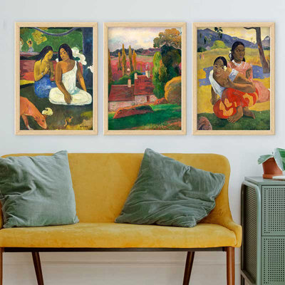 Stunning Decorative Framed Painting Set (3 Pieces), 21.7 x 29.5 Inches Each | 100% Wooden Frame with 0.8 Inch Polystyrene | UV Digital Printing | Perfect for Living Room, Office & Gallery Wall Decor