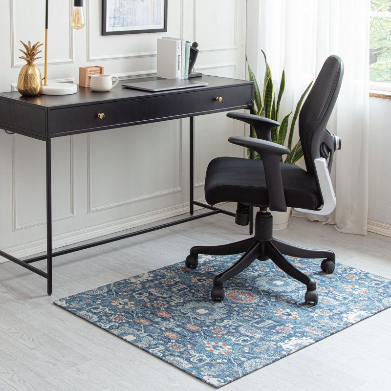 Alta Floral Pattern Chair Mat with Non Slip Backing, 48'' W x 36'' D