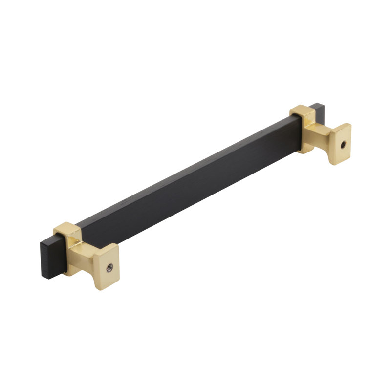 6-5/16 inch Brushed Gold and Black Bar Cabinet Pull