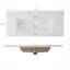 Meuble-lavabo mural moderne et polyvalent avec lavabo en céramique, meuble-lavabo flottant avec poignées à fermeture en douceur à 45 degrés et 2 tablettes latérales ouvertes, grand espace de rangement