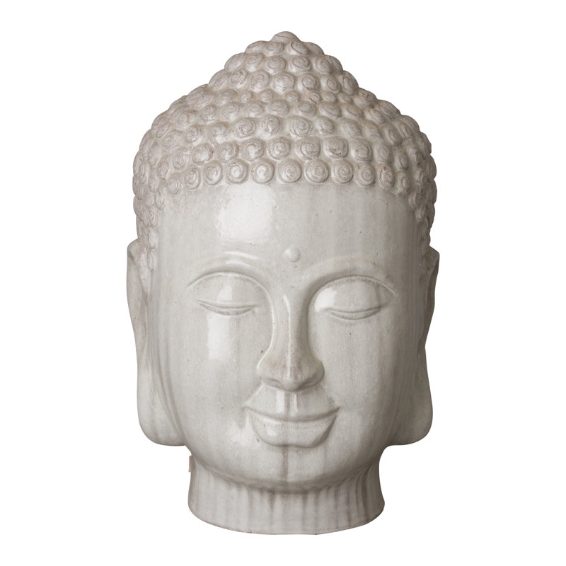 Scheffer Buddha Head Bust, 27" H x 18" W x 18" D, Stone Gray