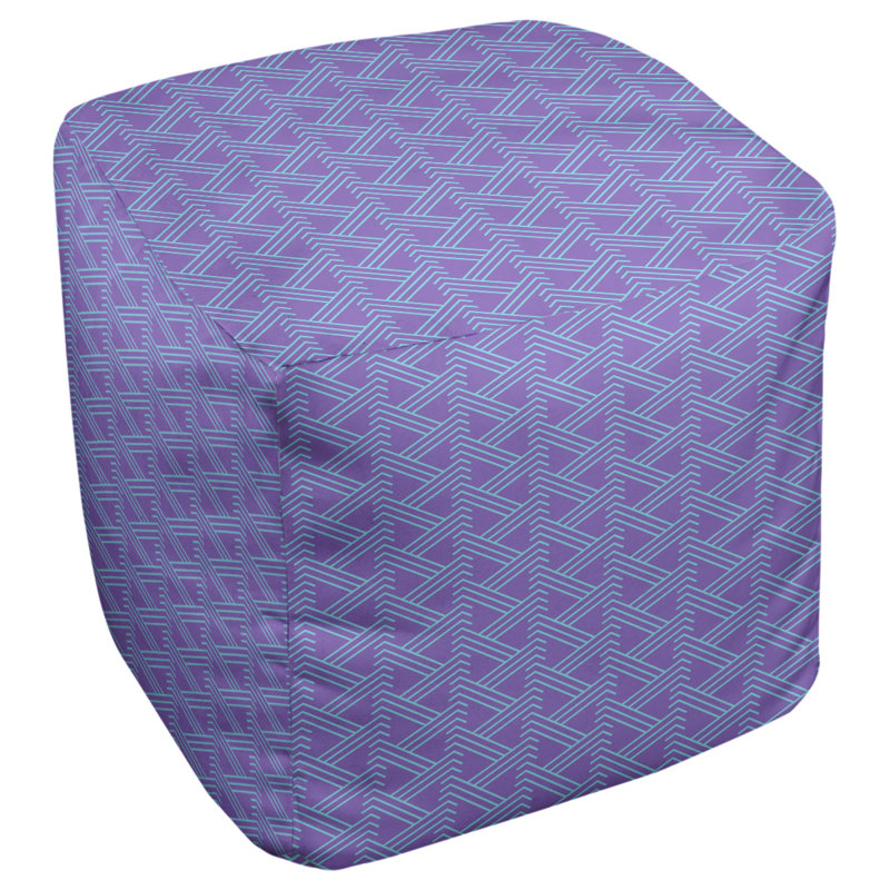 Repose-pieds cube à motif zag full color zig, Mauve / bleu sarcelle