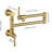 Wall Mounted Pot Filler - Brass Gold, Arm, Corrosion Resistance Faucet Mount Brass, Gold Color, Quiet Aerator, Corrosion