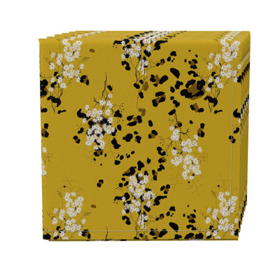 Cotton Twill Floral Square Napkin