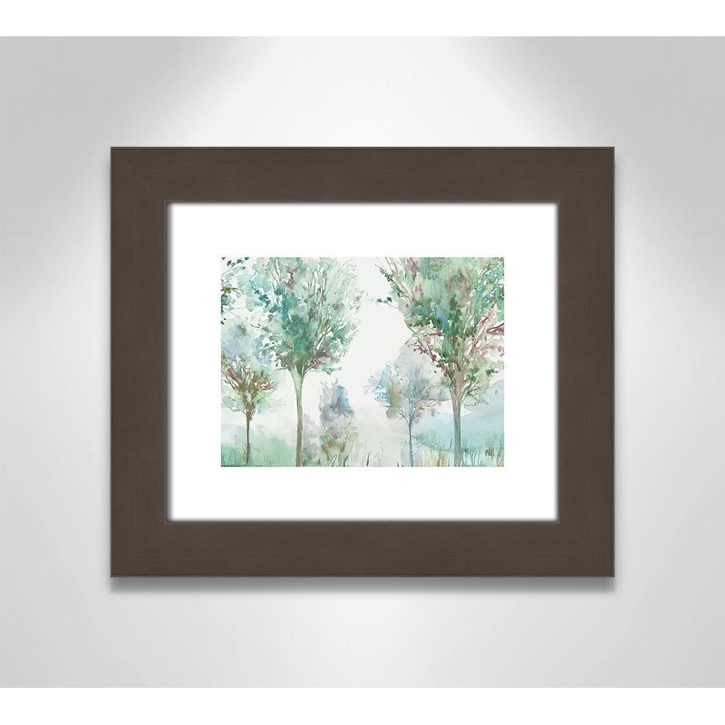 Paysage délicat - Art encadré autoportant, H 14,5 po x l 16,5 po x P 1,25 po, Cadre en bronze brossé brossé