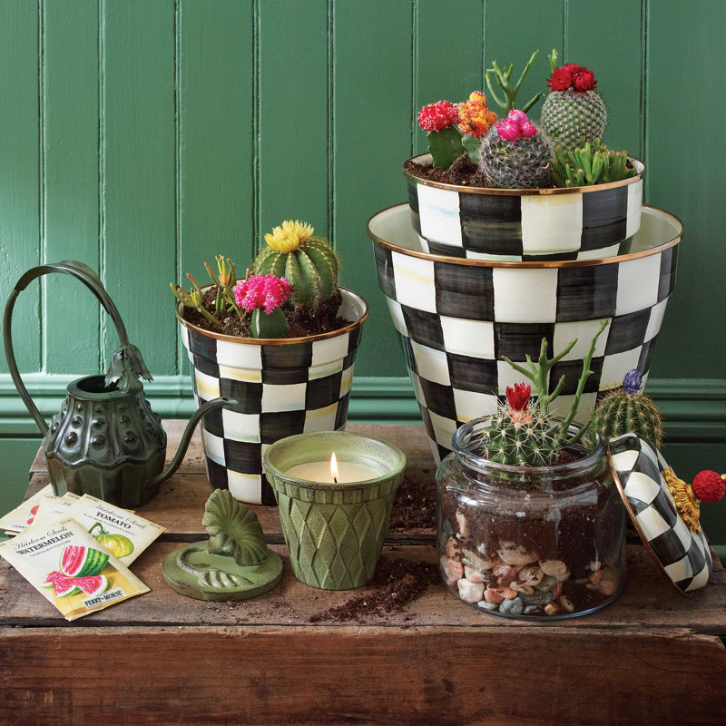 Courtly Check® Kitchen Canister, 7" H x 6.5" W x 6.5" D