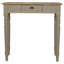 Bureau d'écriture en bois peint à la main, 1 tiroir, gris et brun