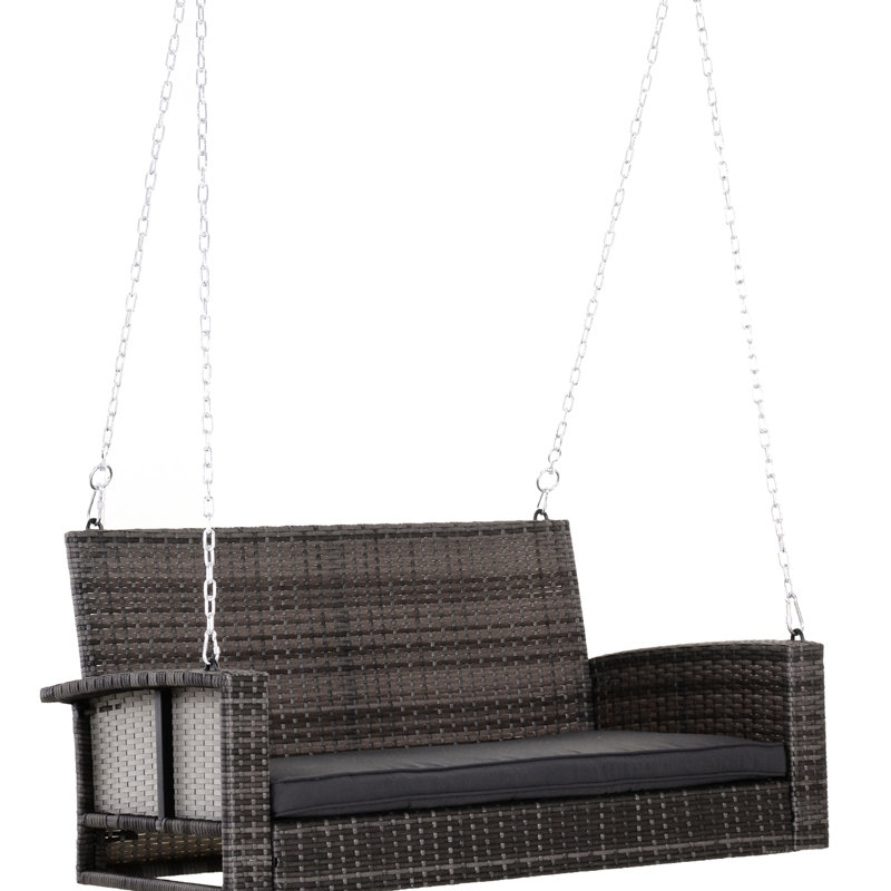 Banc de balançoire gris pour 2 personnes avec capacité de 550 lb pour chaise de jardin et de patio Balançoire