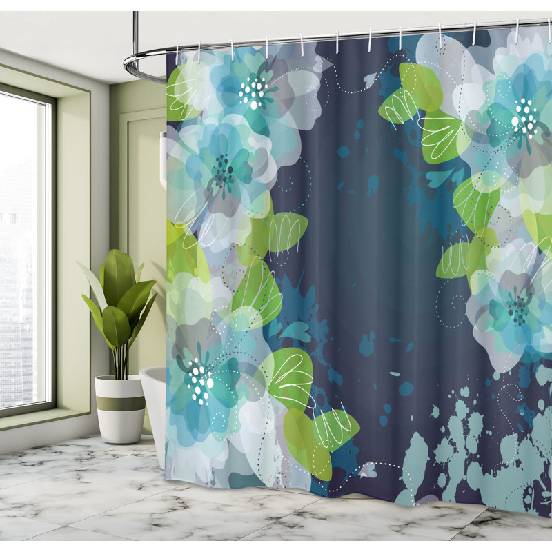 Ensemble de rideau de douche + crochets, H 75 po x l 69 po