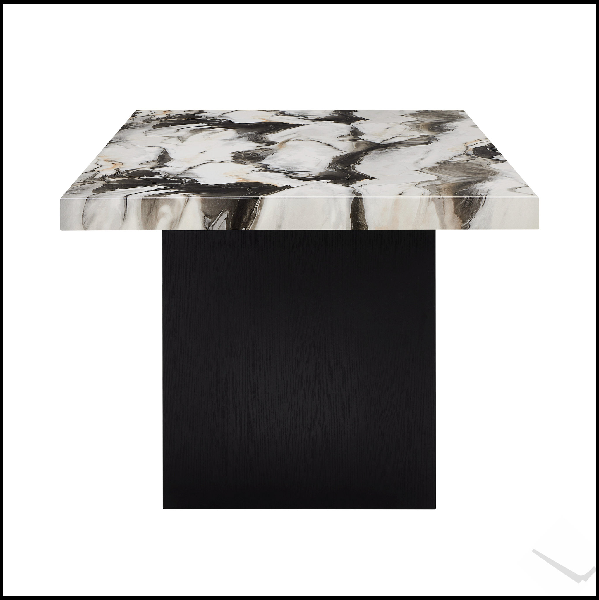 Brayden Studio 1pc Rectangular Dining Table with Striking Faux Marble ...