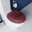 Solid Wood Toilet Seat, Mahogany, Chrome Fitting, For Bathroom, ?44 X 38 X 7Cm