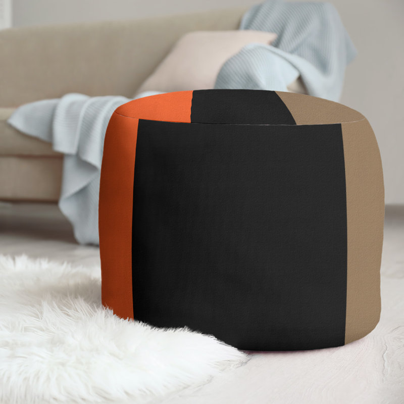 repose-pieds rond 20,5", Orange / noir / or