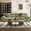 Canapé modulaire 90,55 "vert 100% polyester-129704731-129704736