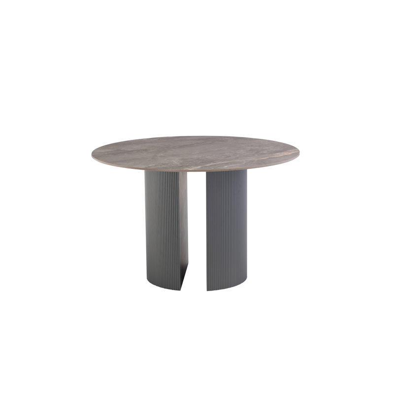 Budron Round Metal Base Dining Table