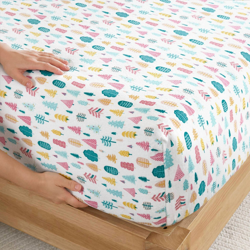 Ensemble de draps en coton 4 pièces, Queen Sheet Set with 2 Pillowcases