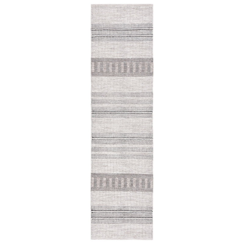 Tapis rayé en laine / coton Khyon, Tapis de couloir 2 pi 3 po x 9 pi