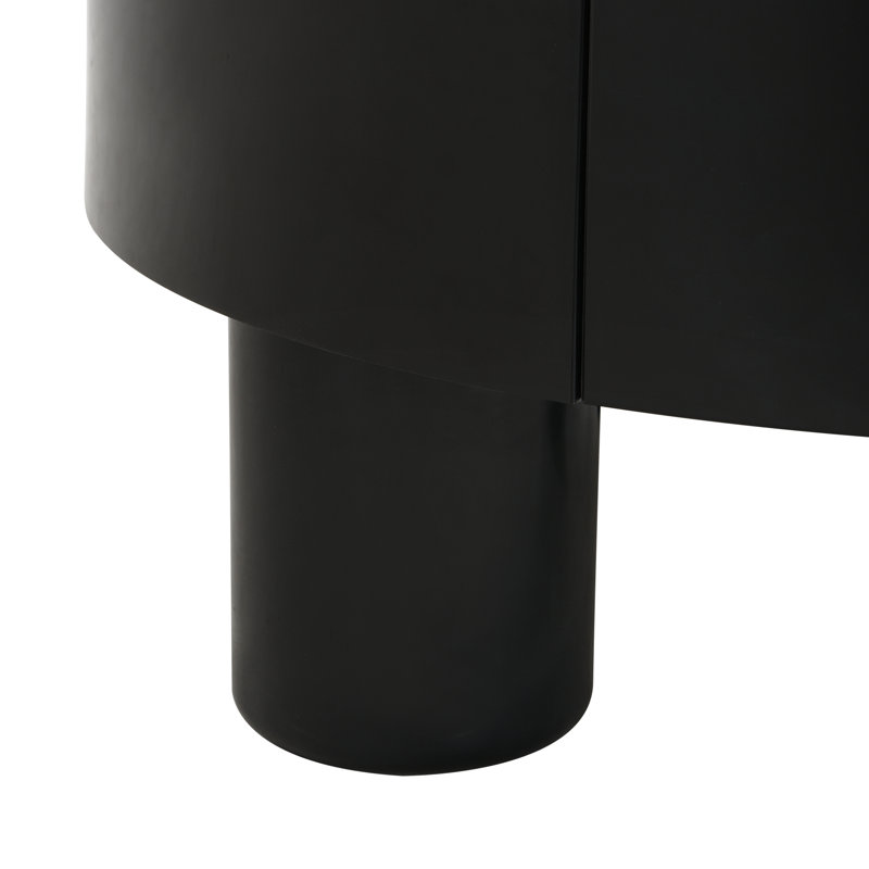 Ensemble de 2 tables basses rondes gigognes, table basse avec tiroir de rangement, table centrale en plastique noir pour le salon, grand: 27,56 po, petit: 19,69 po