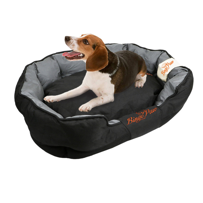 Lit pour chien avec traversin orthopédique imperméable, Grand (l 35,4 po x P 27,5 po x H 7,4 po)