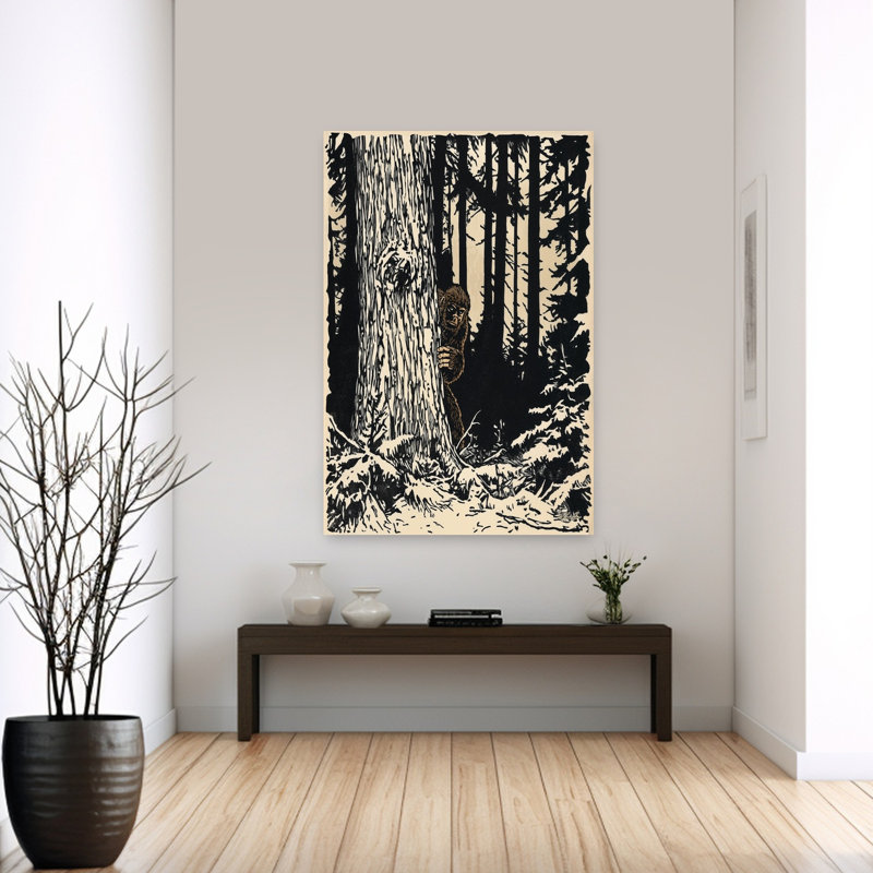 Art contemporain caché dans la forêt, H 60 po x l 40 po