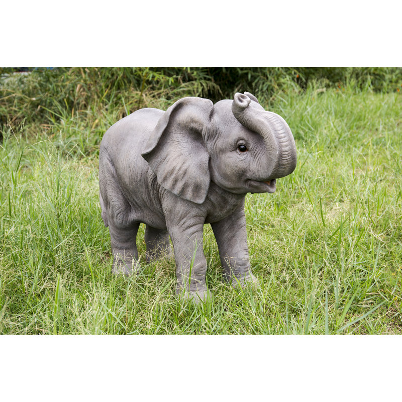 Elephant with Trunk Up Statue