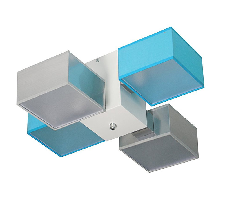 Miranda Semi Flush Mount, Light brown, Silver/Blue