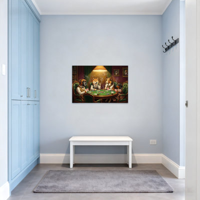 Animals Dogs Playing Poker In Elegant Room