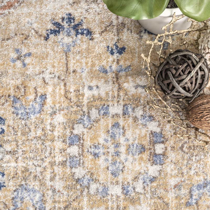 Hartleton Beige Area Rug, Rectangle 4' x 6'