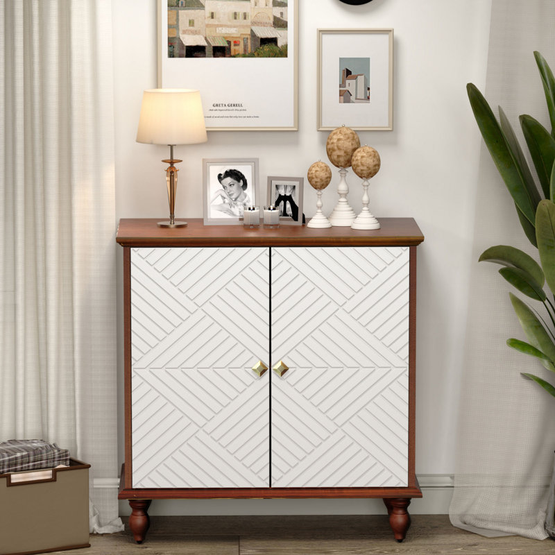 Armoire d'appoint en bois massif Catrinel, Brun
