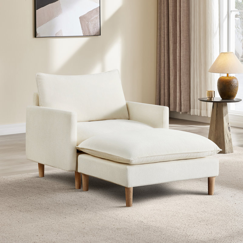 Choquette Upholstered Chaise Lounge, Cream