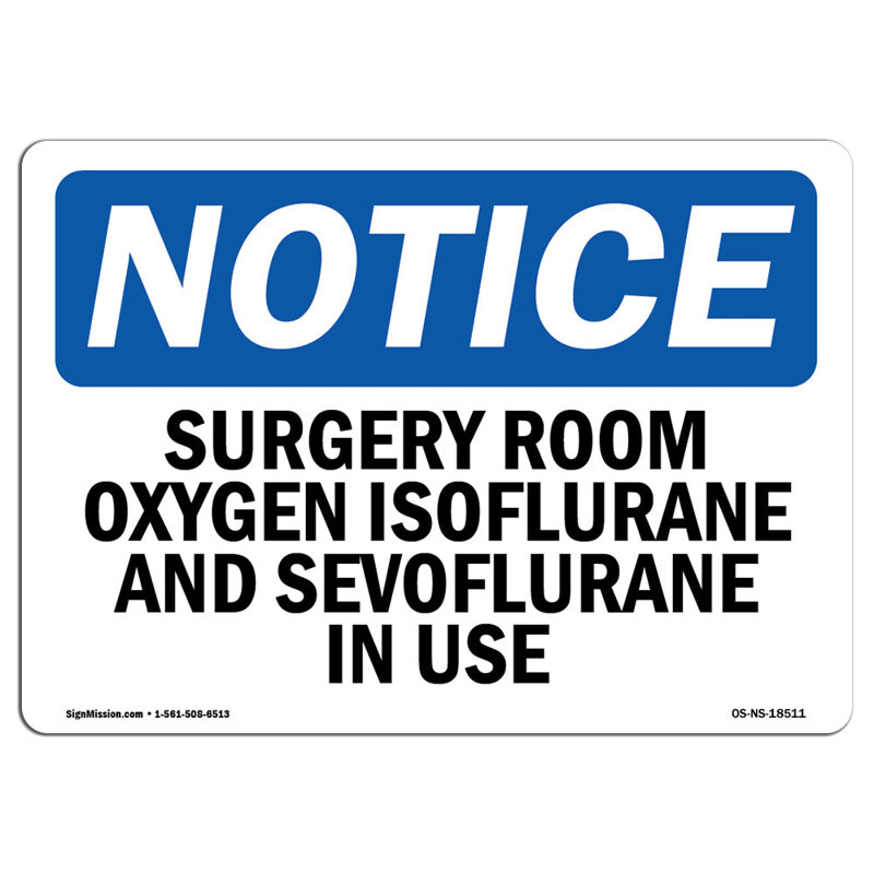 Signe de l'oxygène utilisé dans la salle d'opération