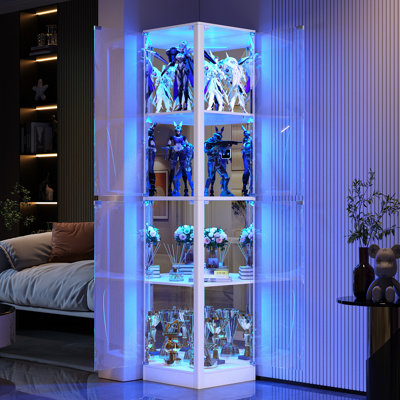 4-Tier Display Cabinet with Tri-Color Sensor Light