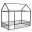Structure de lit en métal avec clôture, pour enfants, adolescents, filles, garçons
