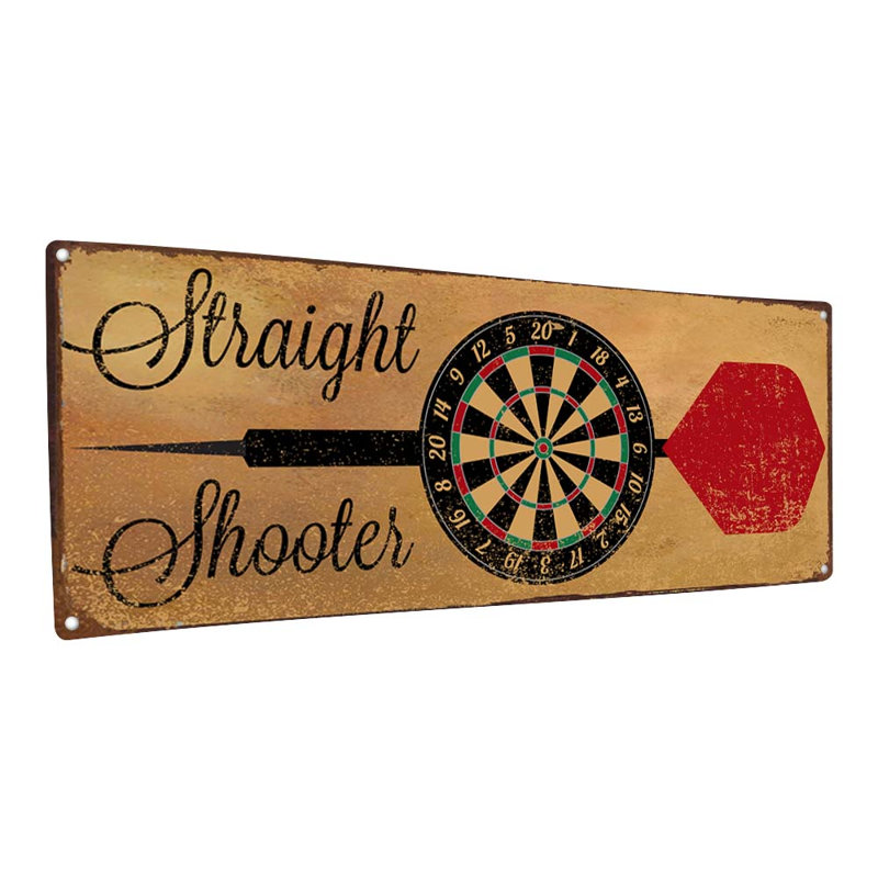 Plaque en métal Dards Shooter, H 4,25 po x l 11,5 po