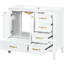 Meuble-lavabo 36 po avec lavabo en céramique, structure en pin massif, finition blanche, tiroirs, solution de rangement multiple pour 36 po en blanc, avec bois, conception lisse, 4 tiroirs