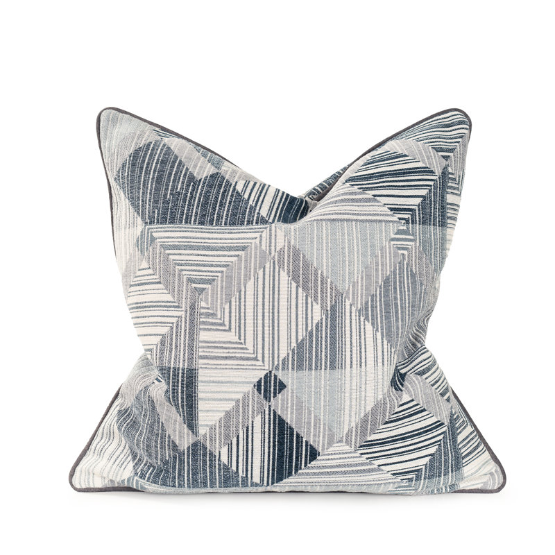 Oreiller en polyester 24 x 24 Prisma, Bleu/gris, Polyester, Carré 24 po