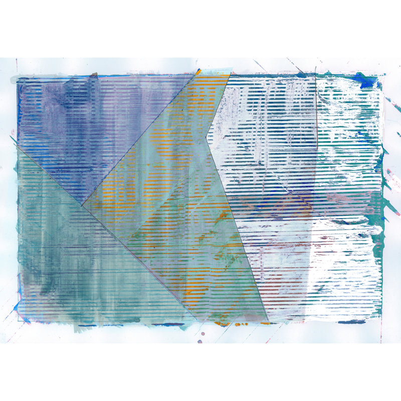 «Blue Linework» - reproduction sur toile tendue, H 12 po x l 16 po