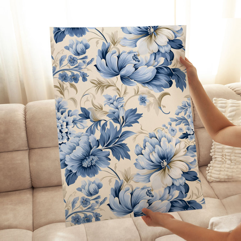 Impression d'art floral sans cadre, H 7 po x l 5 po