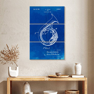 Faded Blueprint Sousaphone Laelle Poster