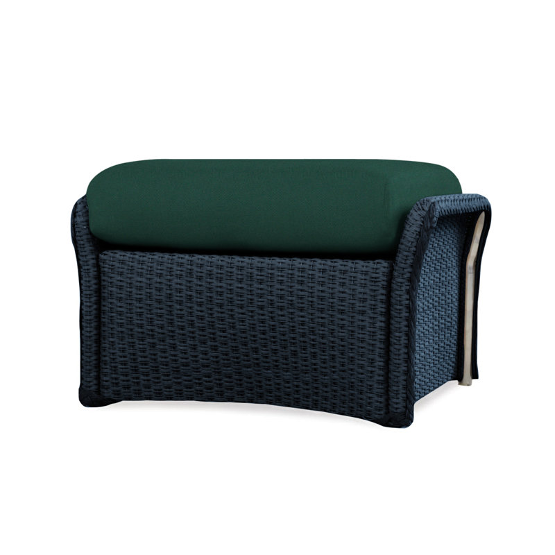 Weekend Retreat Outdoor Ottoman, Sailcloth Salt, Ebony