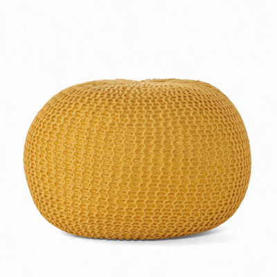 Bordeaux  Knitted Cotton Round Pouf
