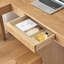 Bureau rectangulaire brun en bois massif avec 2 tiroirs-89521068-89521071