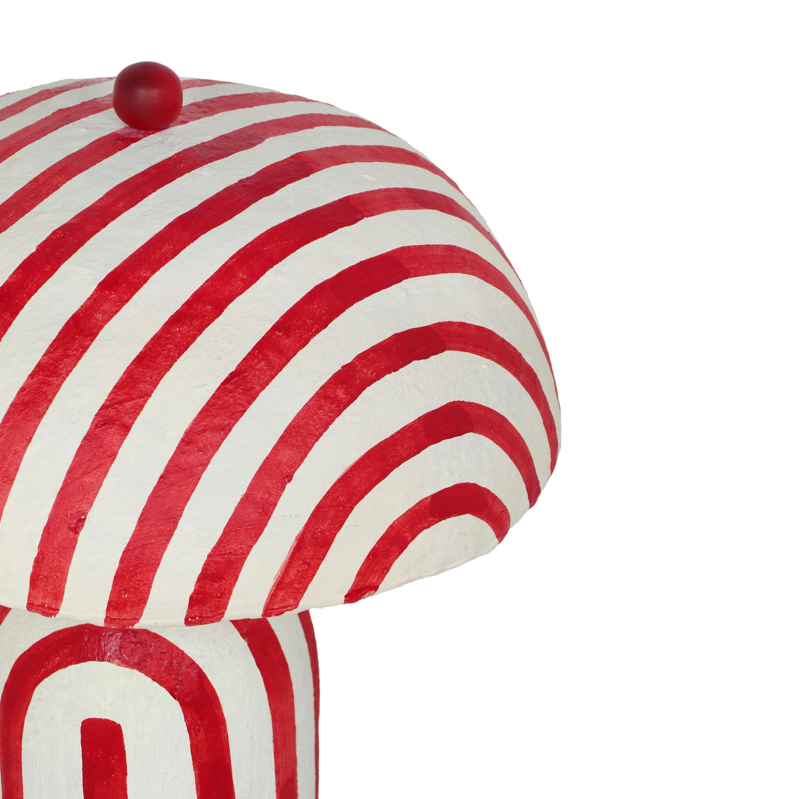 Jamia Papier Mache Table Lamp, Red/White, Red/White