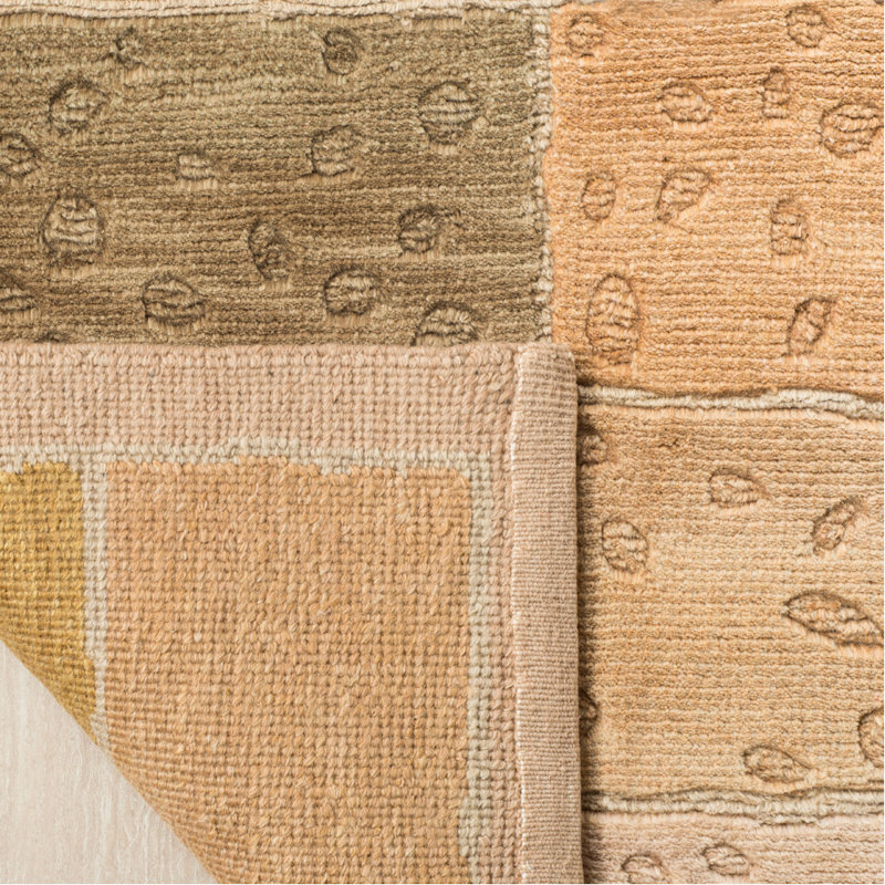 Tapis à motif géométrique en laine noué à la main Abdul-Rahim, Rectangle 10 pi x 14 pi