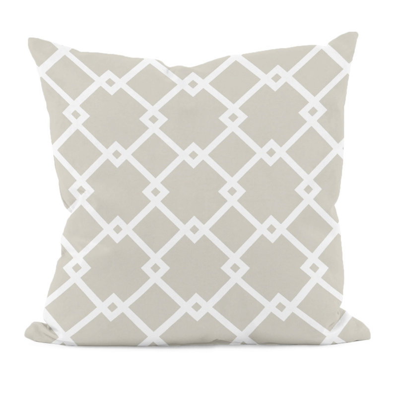Geometric Reversible Throw Pillow, 26" H x 26" W, Oatmeal