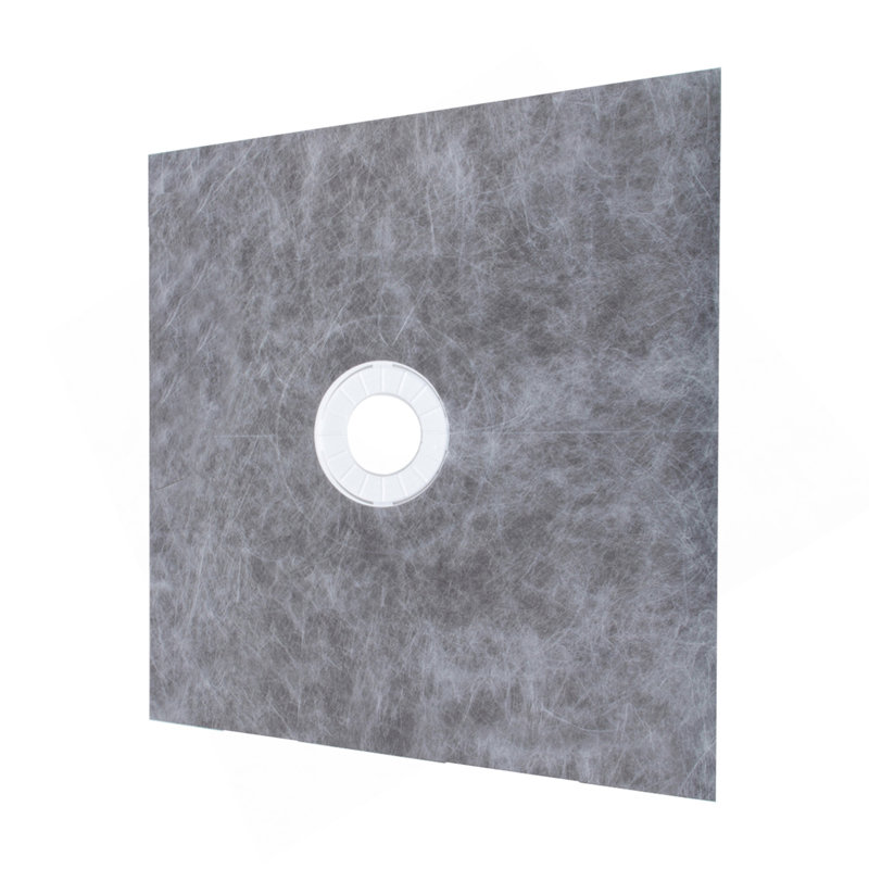 Shower Curb Kit, 48"X48" Watertight Shower Curb Overlay With 4" PVC Central Bonding Flange, 4" Stainless Steel Grate, 2 Cuttable Shower Curb And Trowel, Shower Pan Slope Sticks Fit For Bathroom