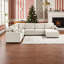 134 Canapé modulaire modulaire en U avec revêtement en chenille et méridienne avec structure en contreplaqué 134-810282844