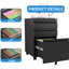 Classeur à 3 tiroirs, métal, noir, entièrement assemblé, serrure pour la confidentialité, rangement compact pour articles en métal-440617988